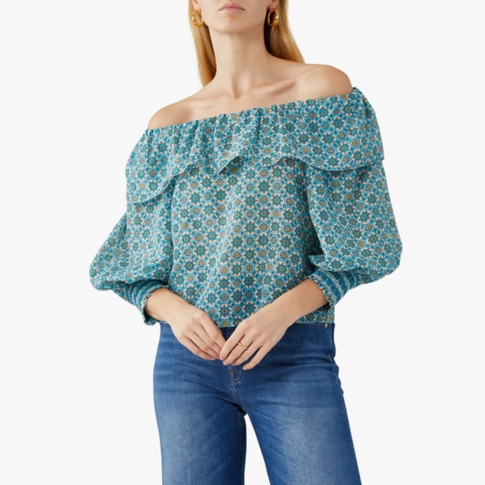 Alice + Olivia Alta Off the Shoulder Blouse Large